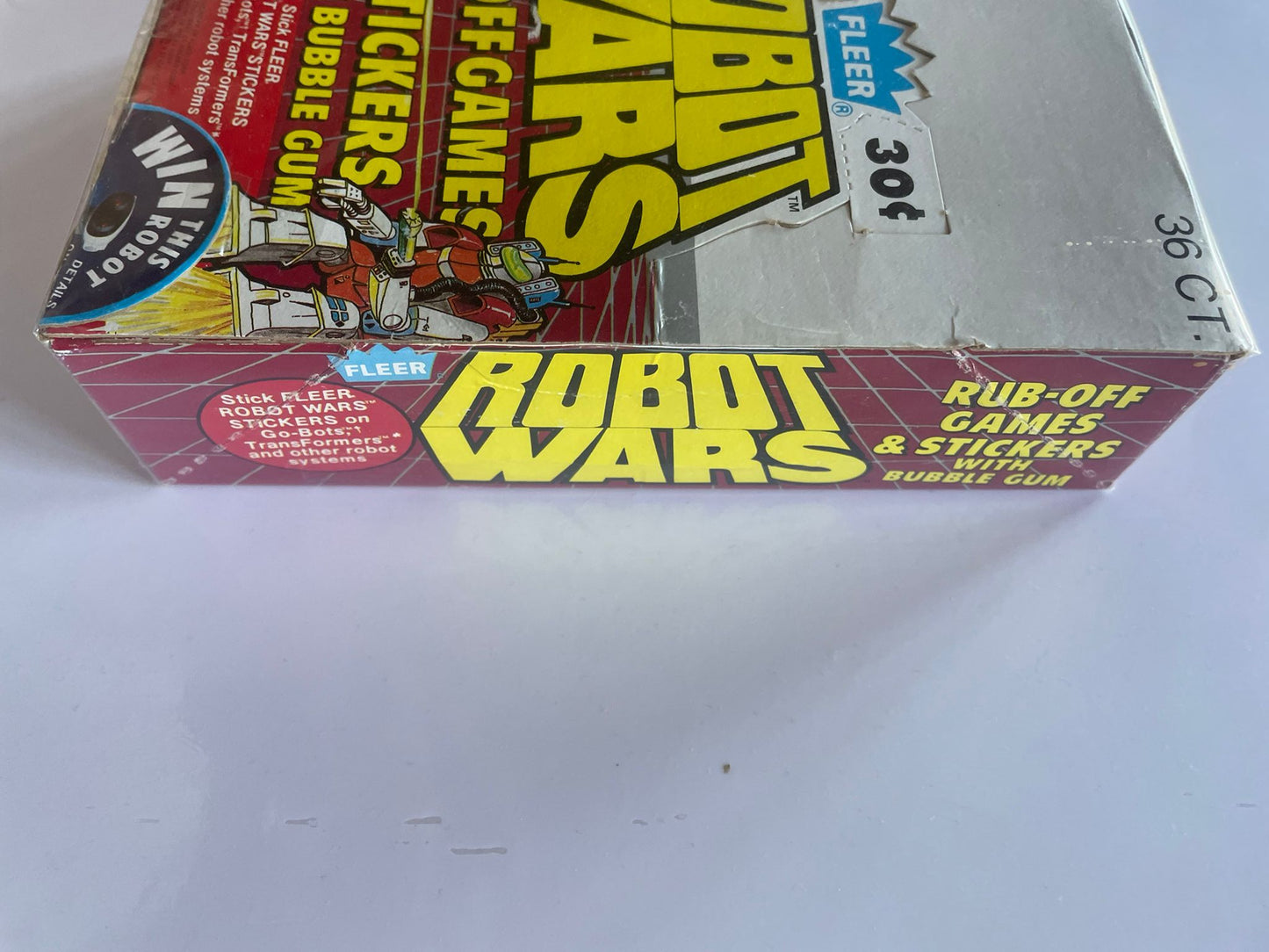 36x Packs Fleer Robot War (1985) â Rub-Off Game Stickers & Bubble Gum Vintage