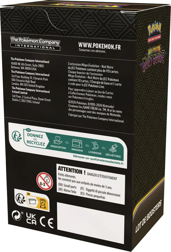Lot de 6 boosters Méga-Évolution - ME05 Nuit Noire - FR