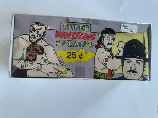 1980’s Monty Super Wrestling Stars – Boîte 50 paquets scellés – Catch Vintage