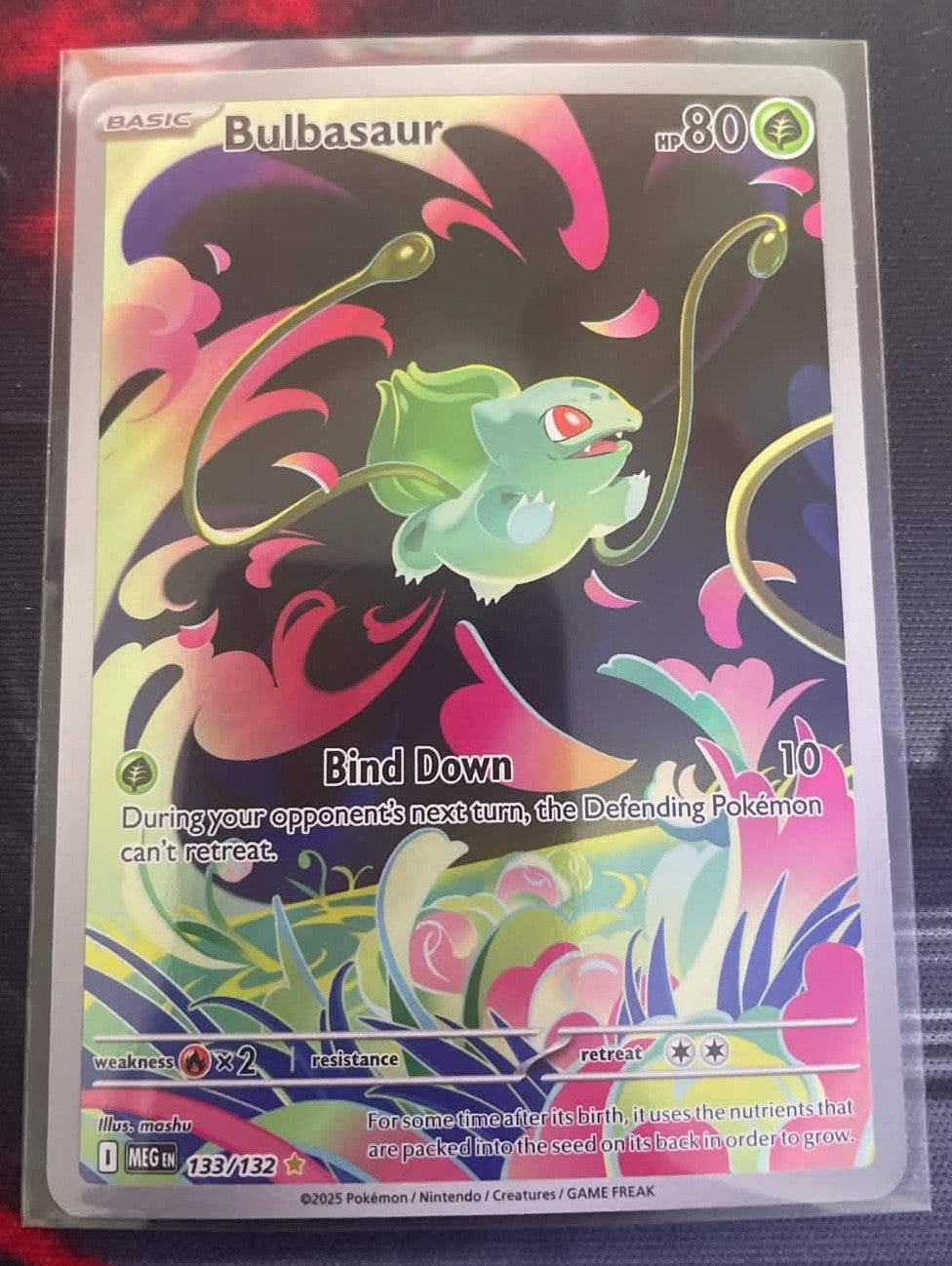 Méga-Évolution – Bulbasaur (133/132, Illustration Rare, Anglais)