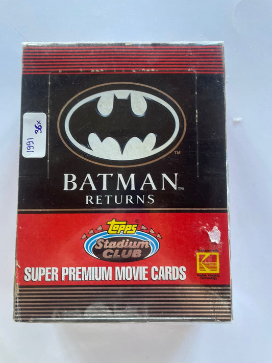 1991 Batman Returns – Stadium Club Super Premium Movie Cards – Boîte complète scellée 36 packs