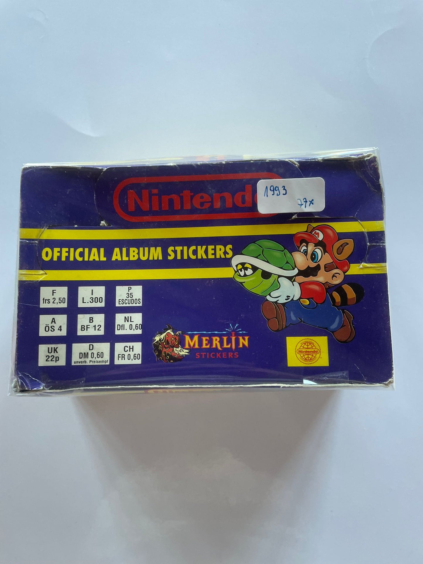 1993 Nintendo Official Album Stickers – Boîte 77 packs scellés