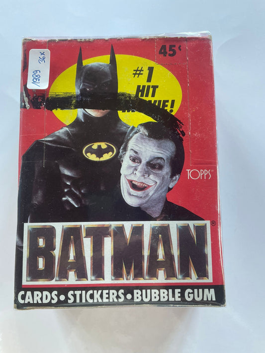 1989 Batman – Trading Cards & Stickers – Boîte complète scellée 36 packs + Bubble Gum