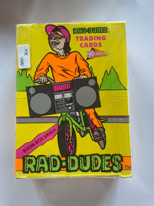 1990 Rad-Dudes Trading Cards – Boîte complète 36 packs scellés