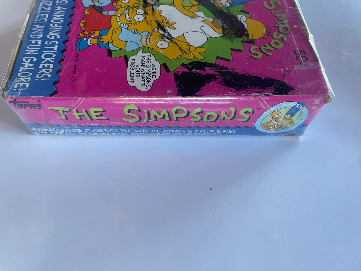 1990 Topps The Simpsons – Movie/TV Photo Cards – Boîte complète 36 packs scellés