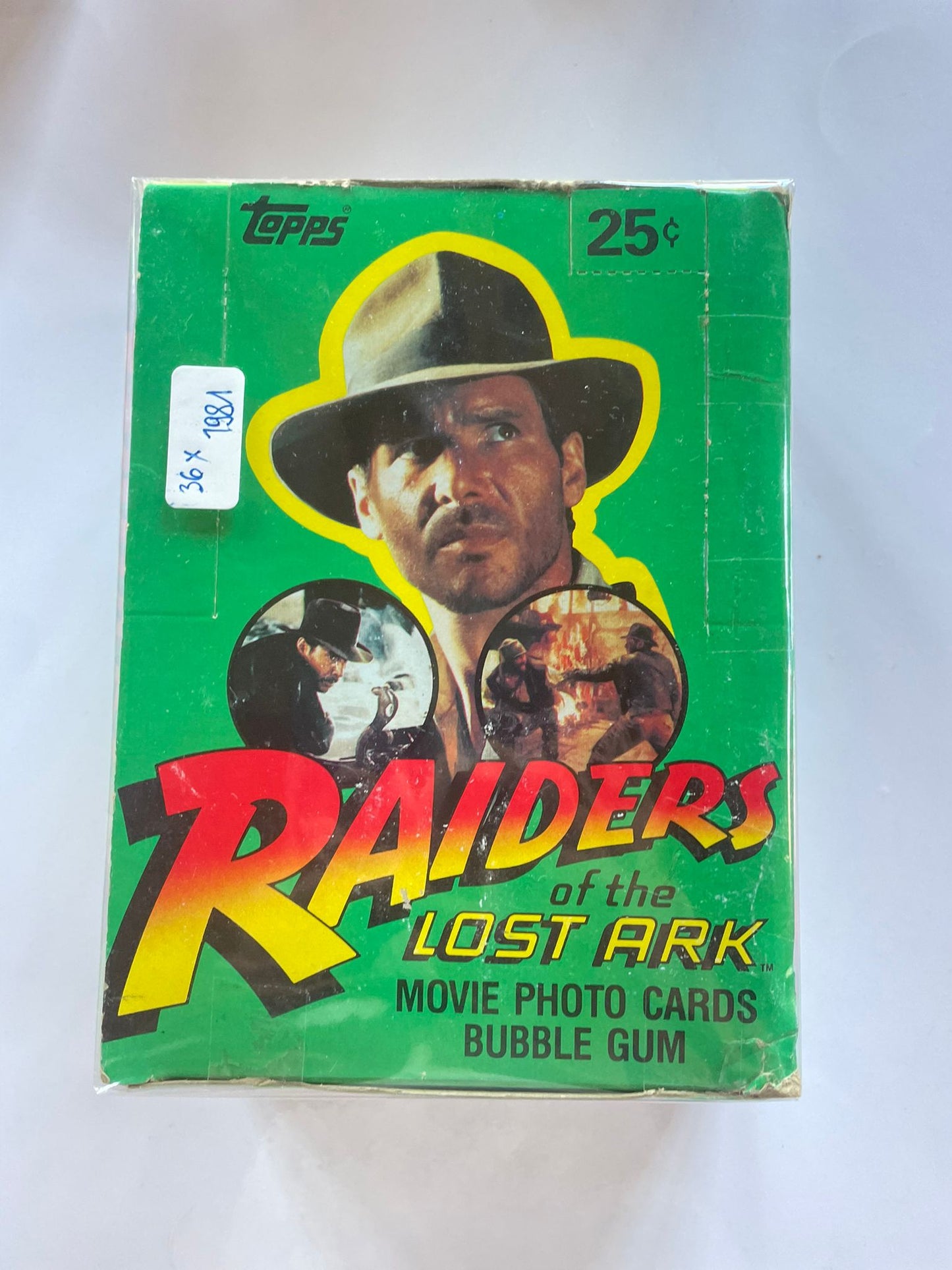1981 Topps Raiders of the Lost Ark Movie Photo Cards – Boîte complète 36 packs scellés + Bubble Gum