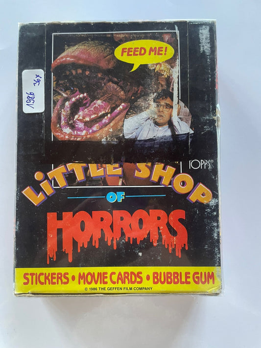 36x Packs Little Shop of Horrors (1986) – Stickers & Movie Cards + Bubble Gum Vintage