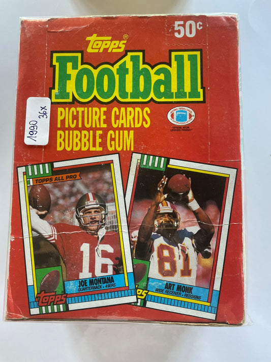 36x Packs Football Picture Cards (1990) – Trading Cards & Bubble Gum Vintage