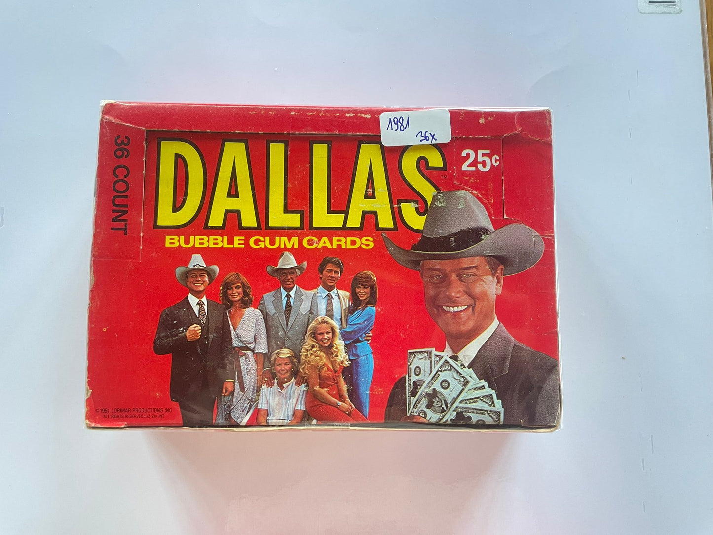 36x Packs Dallas (1981) – Cartes TV & Bubble Gum Vintage