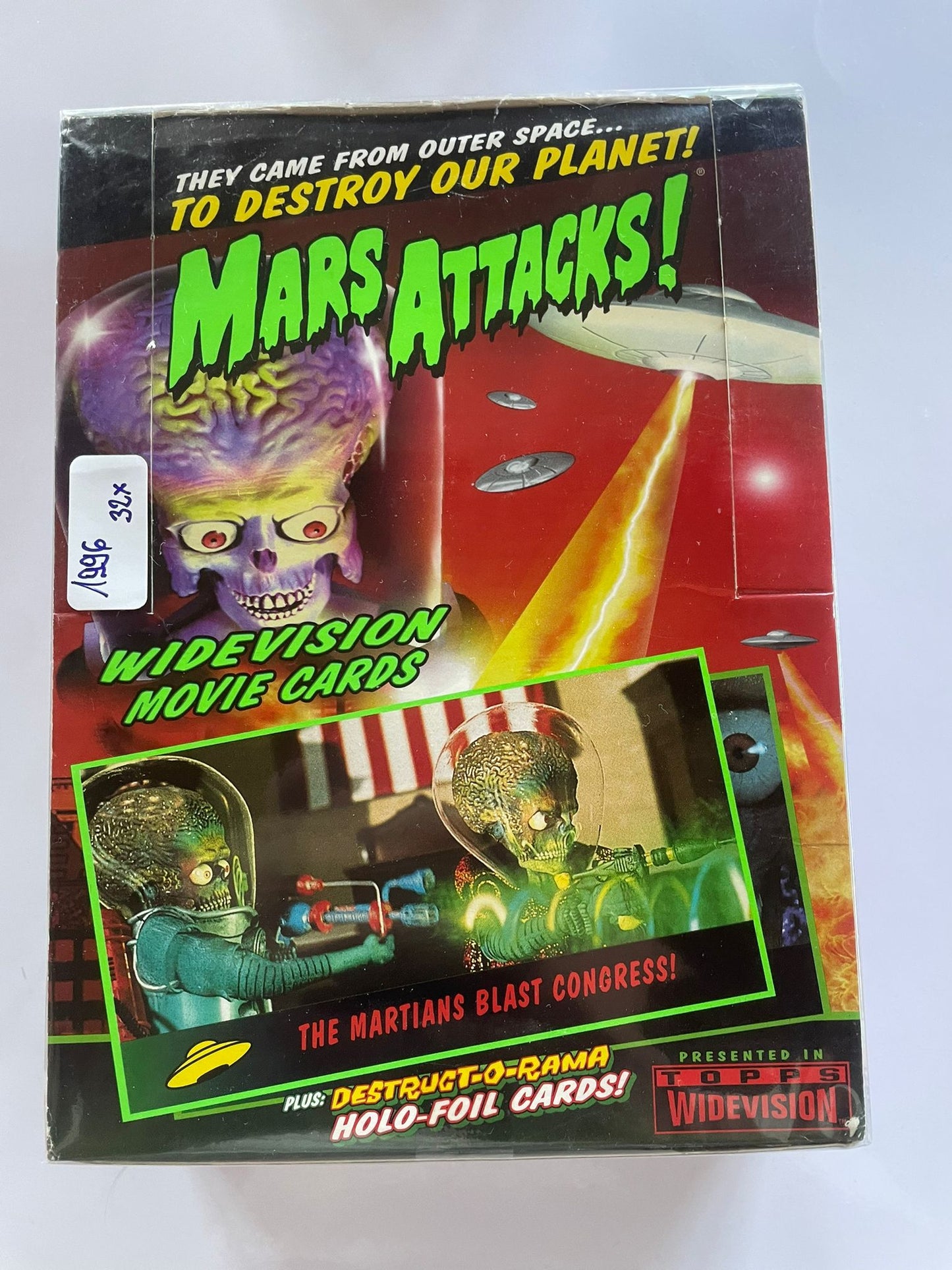 32x Packs Mars Attacks! Widevision Movie Cards 1996 – Cartes Grand Format Vintage (Boîte)