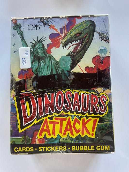 48x Packs Dinosaurs Attack! – Cards, Stickers & Bubble Gum Vintage 1988
