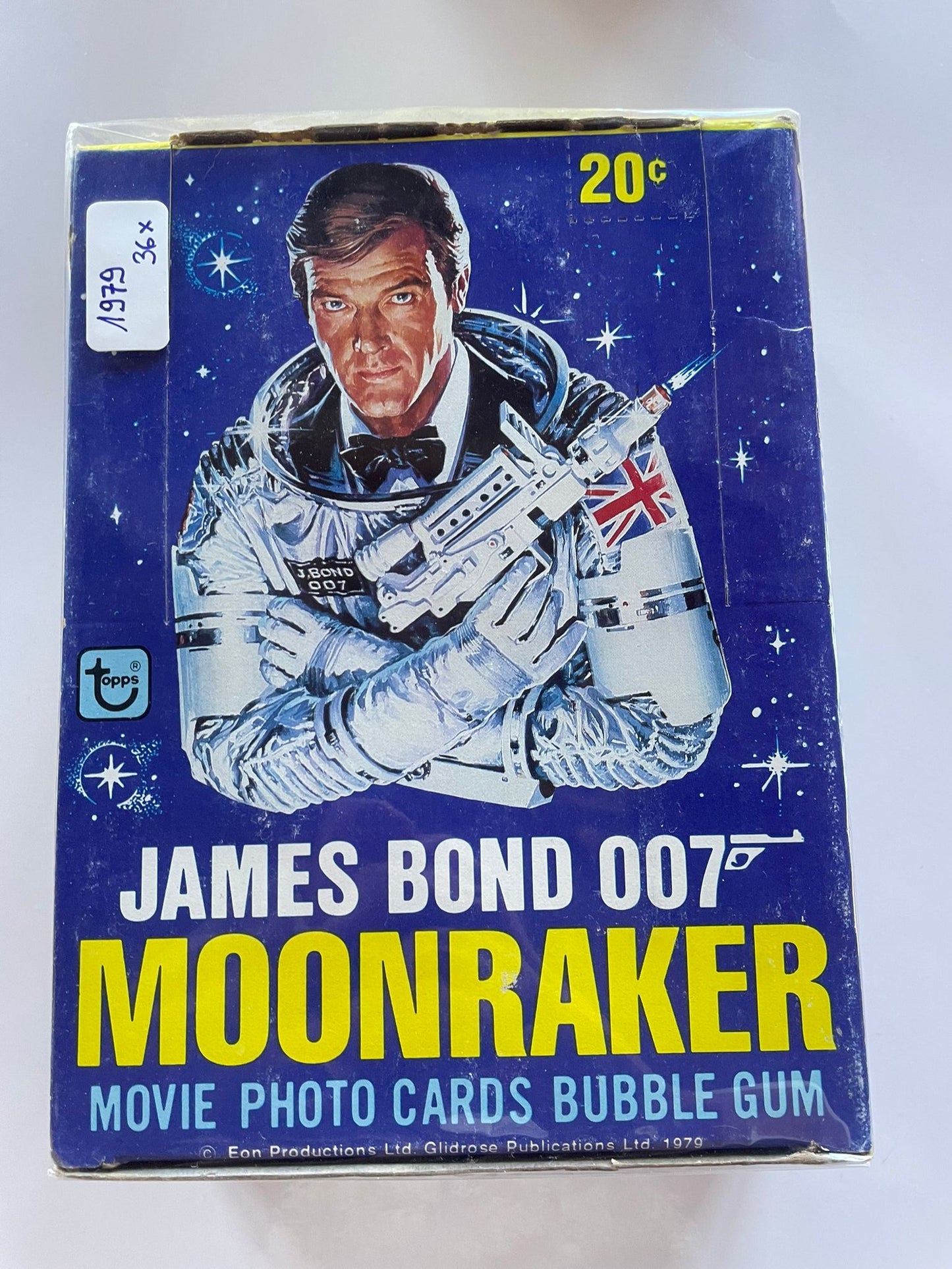 36x Packs James Bond 007 – Moonraker (1979) – Movie Photo Cards & Stickers Bubble Gum Vintage