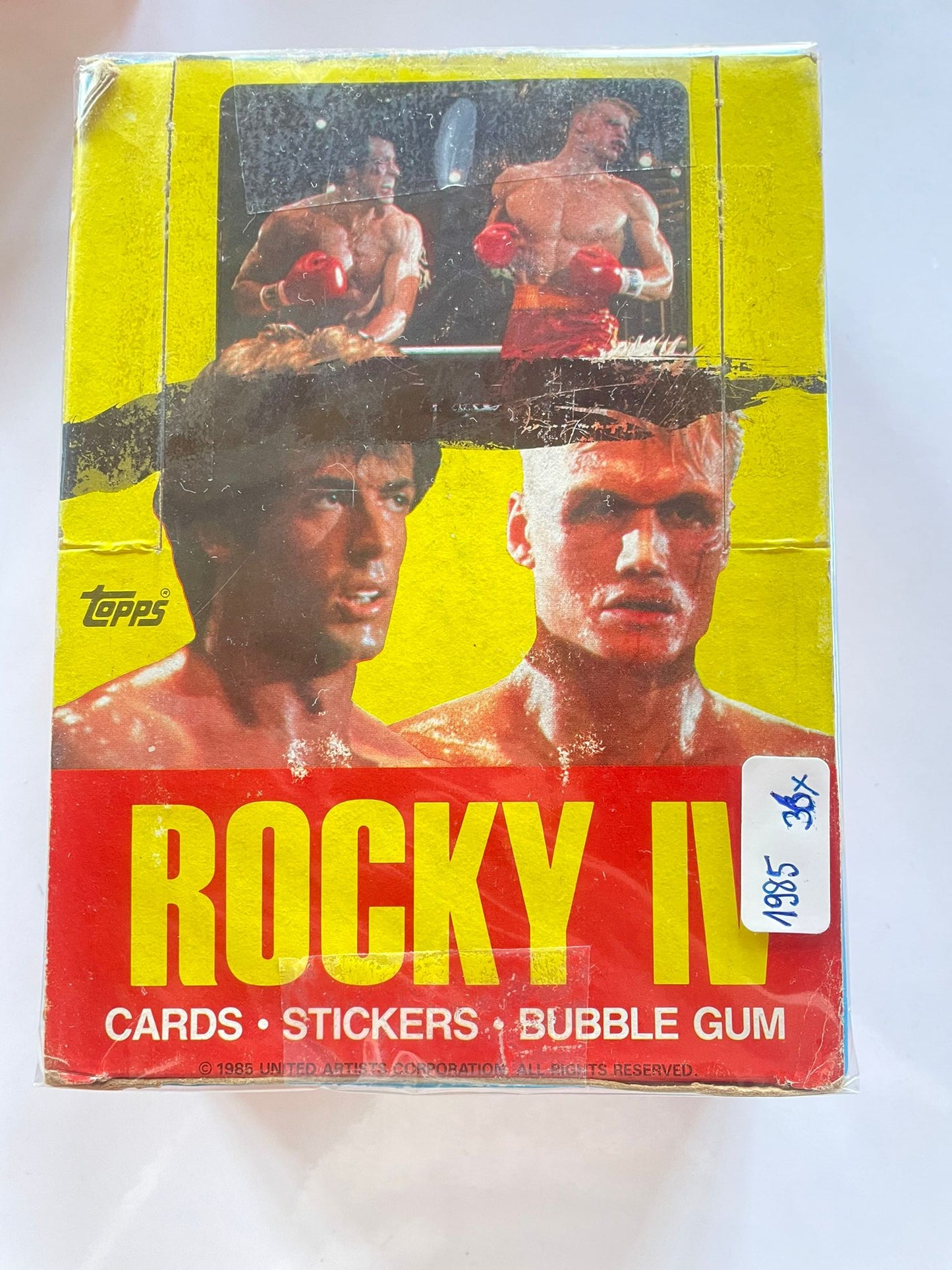 36x Packs Rocky IV – Movie Photo Cards & Stickers Bubble Gum Vintage 1985