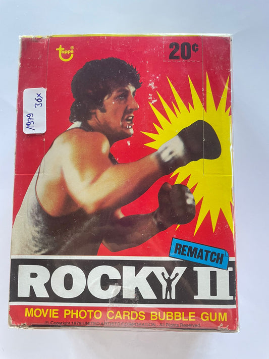 36x Packs Rocky II – The Rematch Movie Photo Cards & Stickers Bubble Gum Vintage 1979
