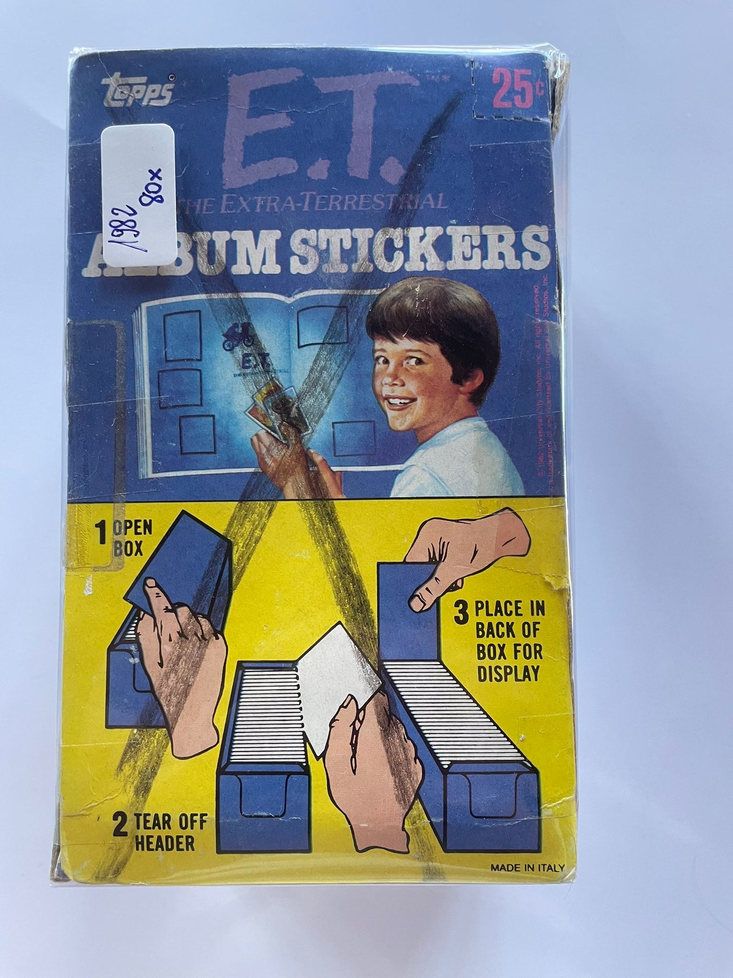 E.T. – Box Vintage 1982 – 80 Packs d’Autocollants Panini/Topps – Film Culte