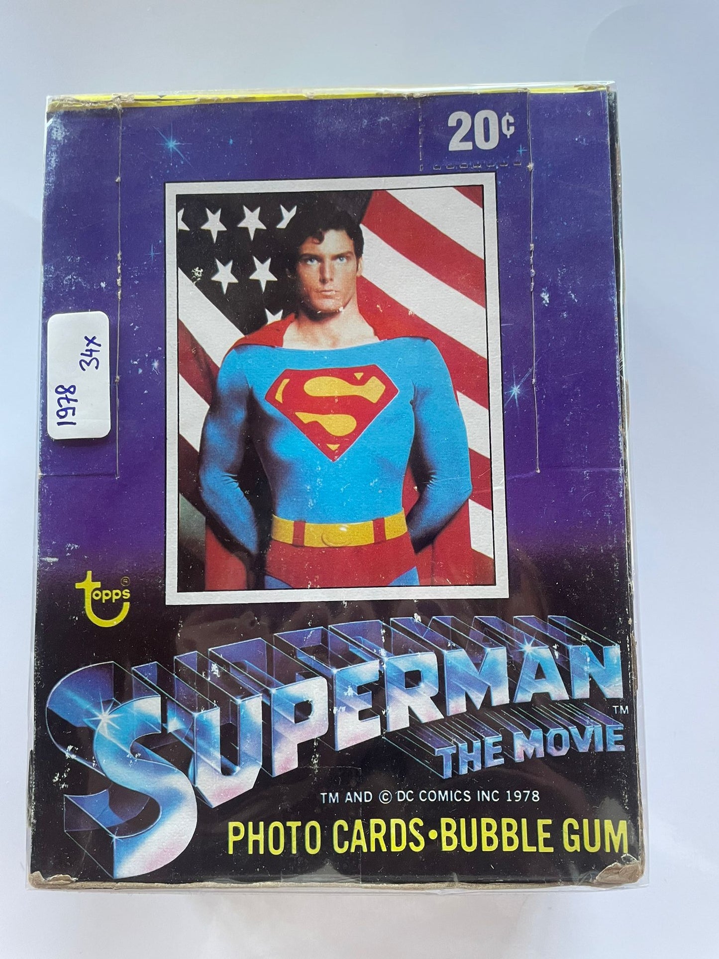 Pack Vintage 1978 Superman The Movie – Cartes Photo Topps Bubble Gum