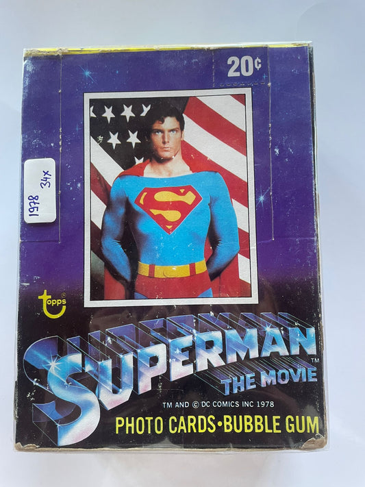 Pack Vintage 1978 Superman The Movie – Cartes Photo Topps Bubble Gum