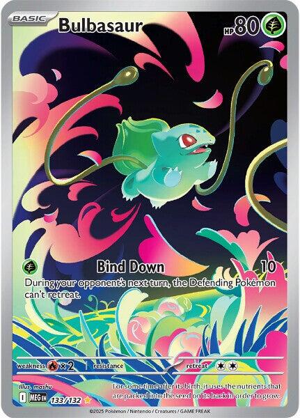 Méga-Évolution – Bulbasaur (133/132, Illustration Rare, Anglais)